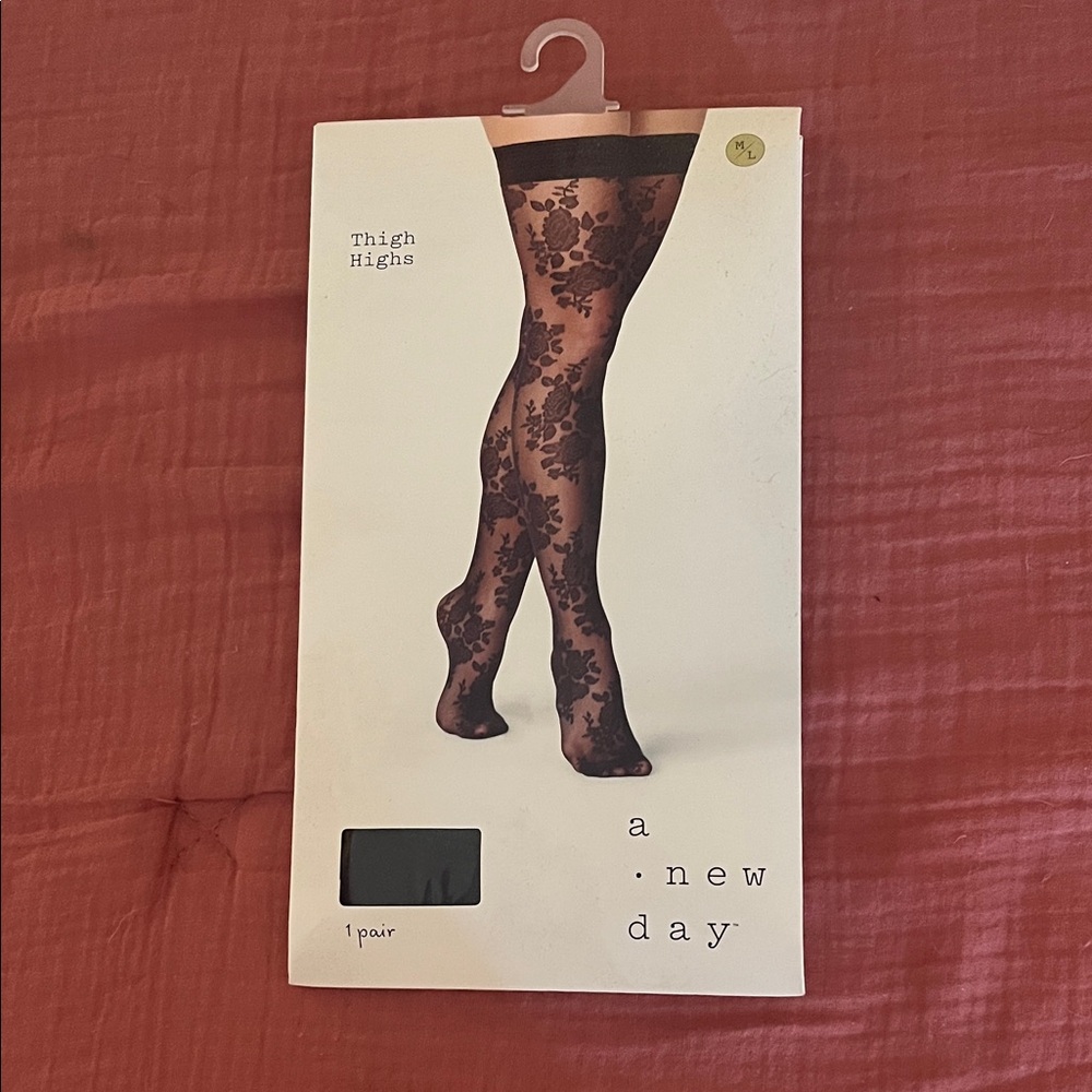 A New Day Black Lace Thigh Highs